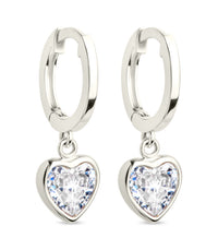 Sterling Silver Lizzy CZ Heart Drop Earrings - Sterling Forever