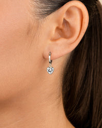 Sterling Silver Lizzy CZ Heart Drop Earrings - Sterling Forever
