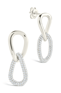 Sterling Silver Taissa CZ Chain Link Studs - Sterling Forever