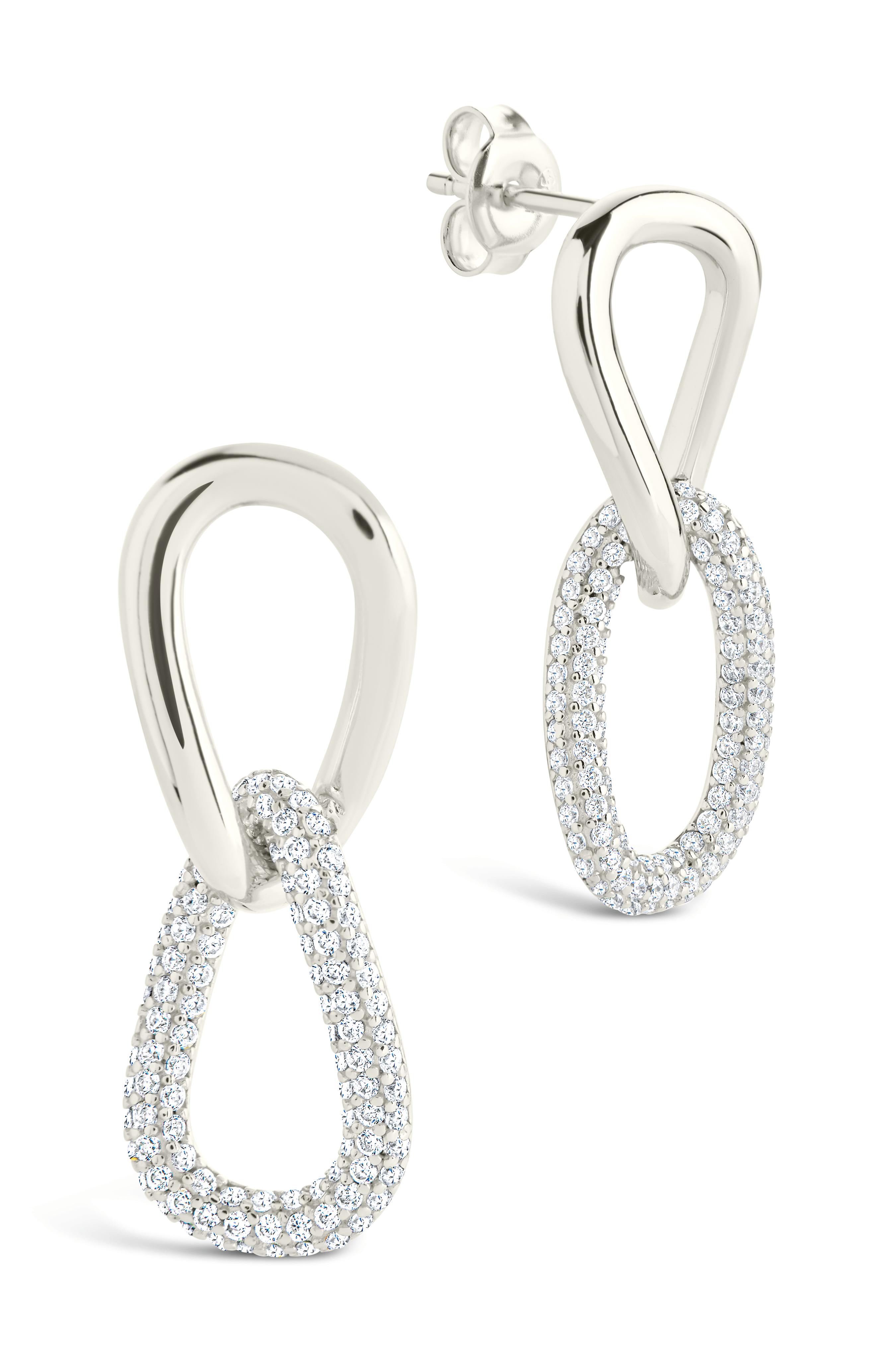 Sterling Silver Taissa CZ Chain Link Studs - Sterling Forever