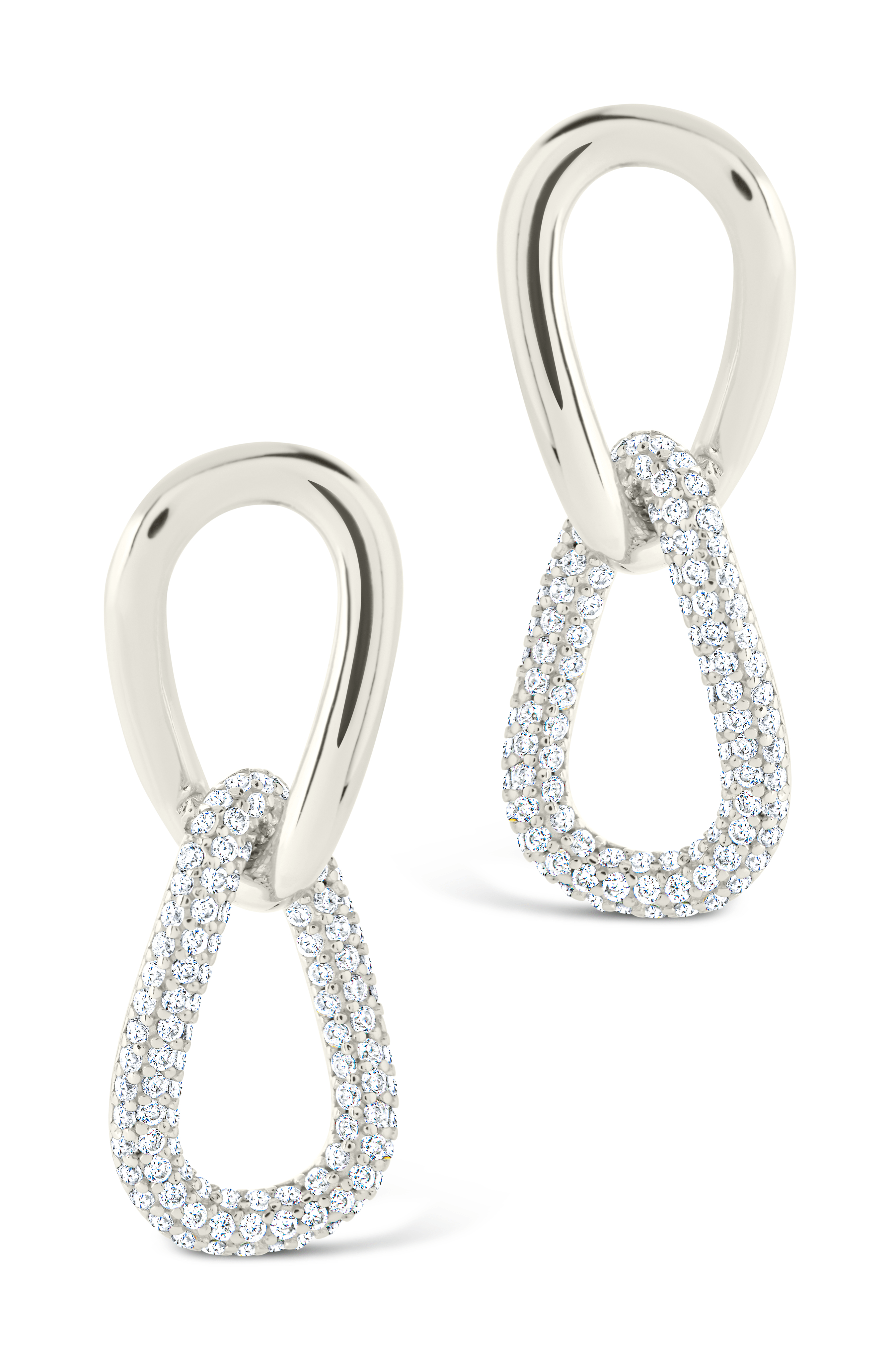 Sterling Silver Taissa CZ Chain Link Studs - Sterling Forever