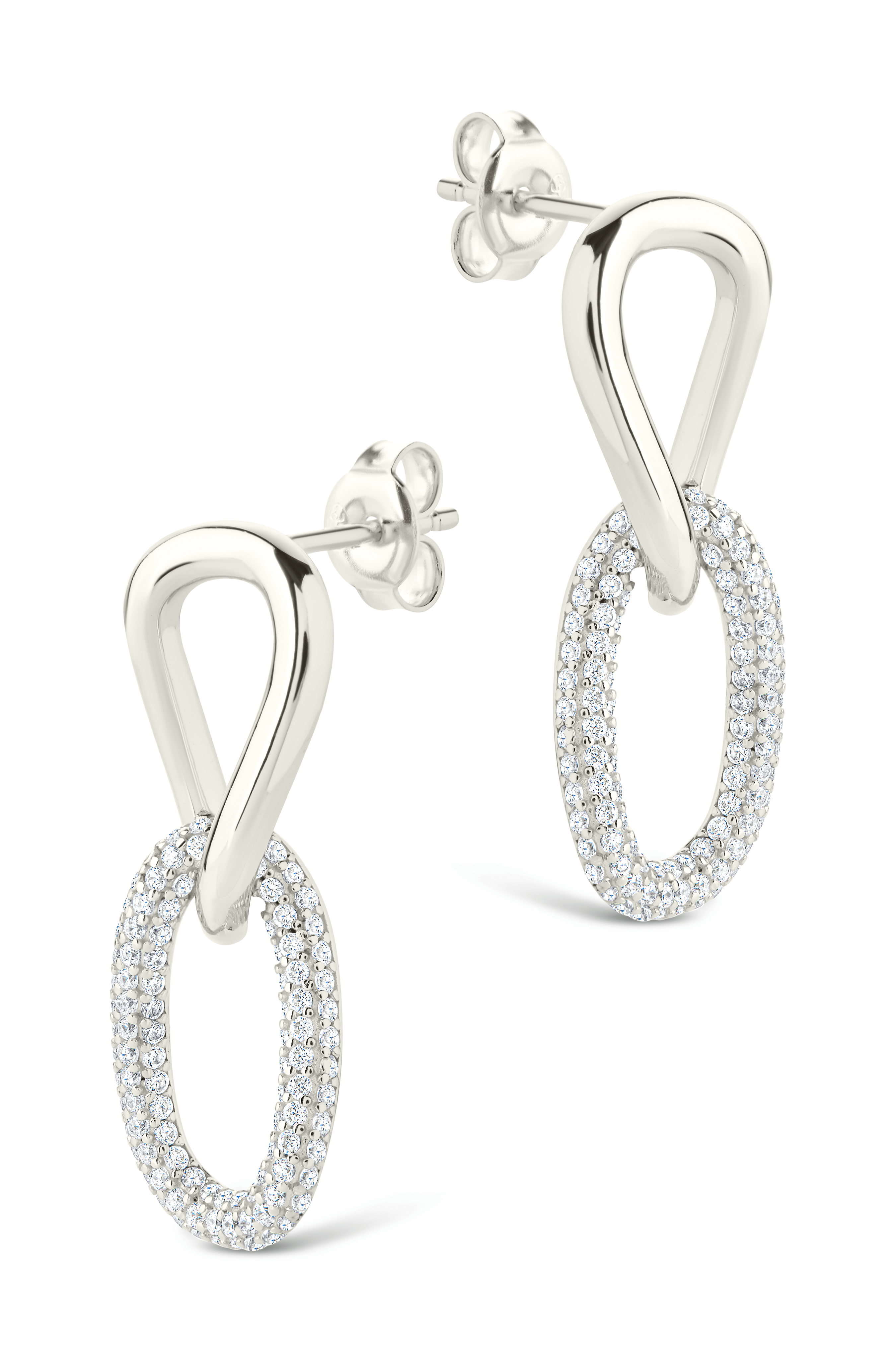 Sterling Silver Taissa CZ Chain Link Studs - Sterling Forever