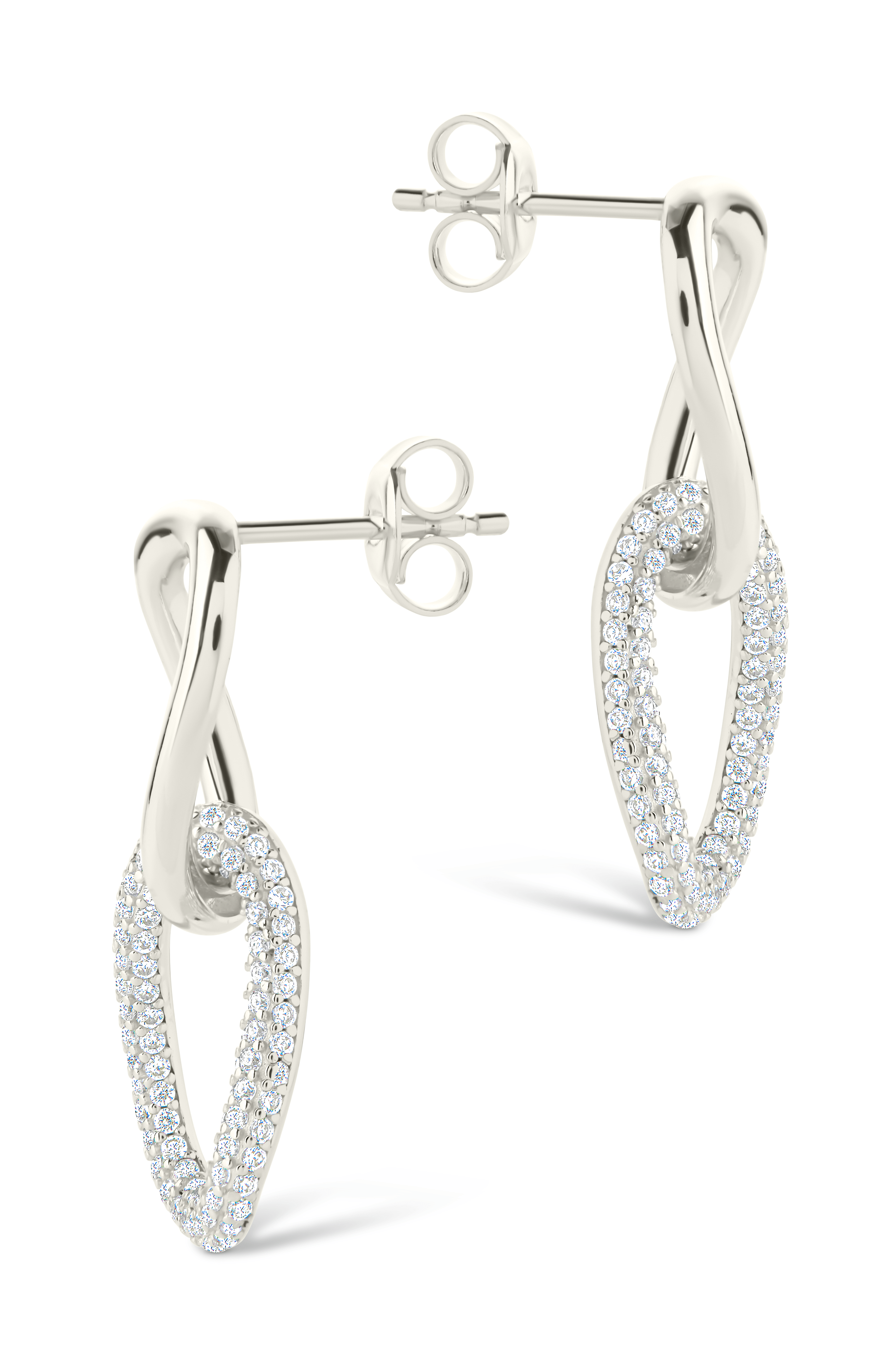 Sterling Silver Taissa CZ Chain Link Studs - Sterling Forever