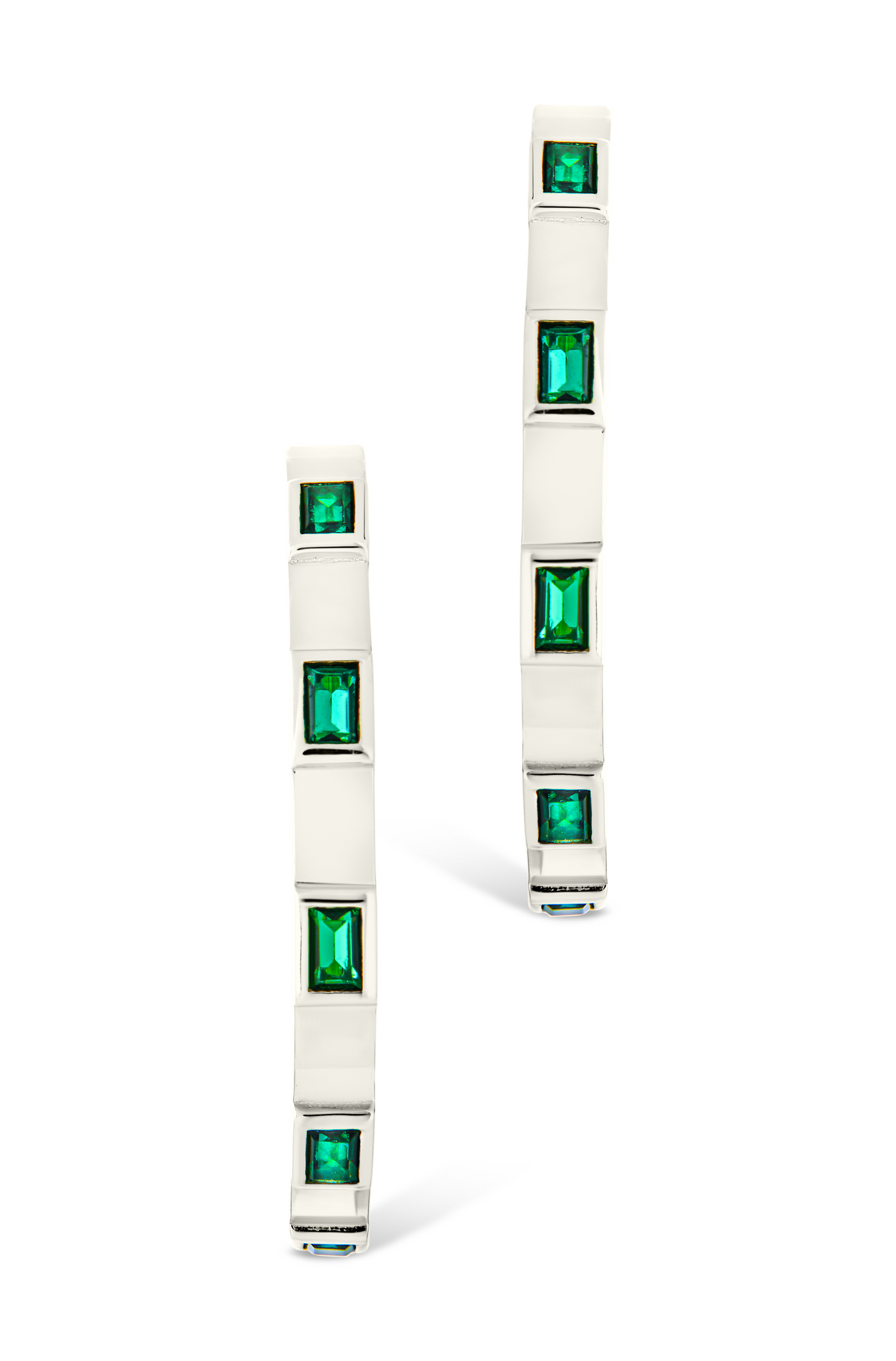 Sterling Silver Asher Flat Polished Hoops