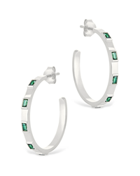 Sterling Silver Asher Flat Polished Hoops