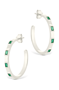 Sterling Silver Asher Flat Polished Hoops - Sterling Forever