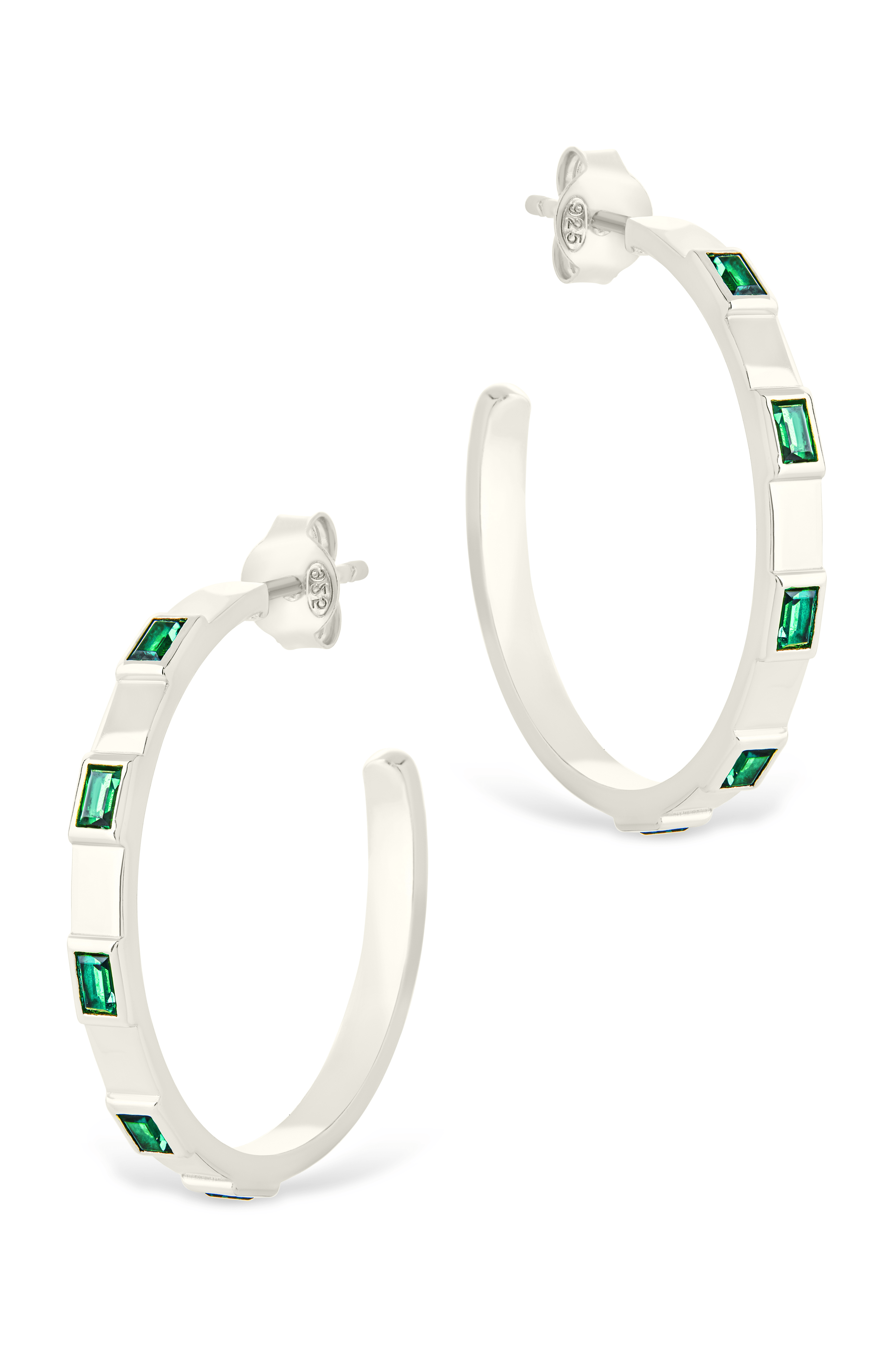Sterling Silver Asher Flat Polished Hoops - Sterling Forever