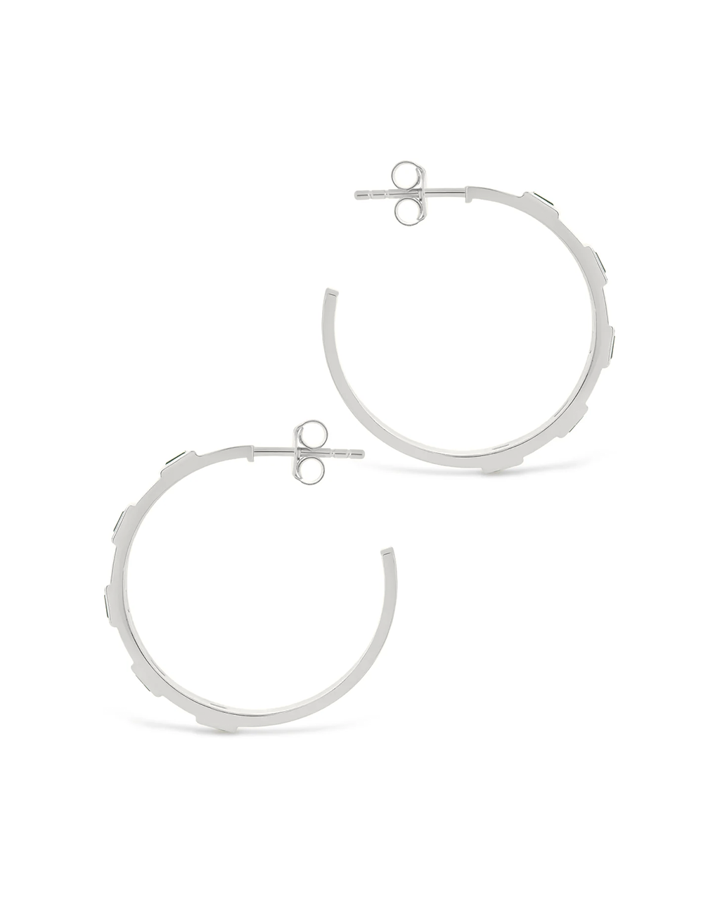 Sterling Silver Asher Flat Polished Hoops