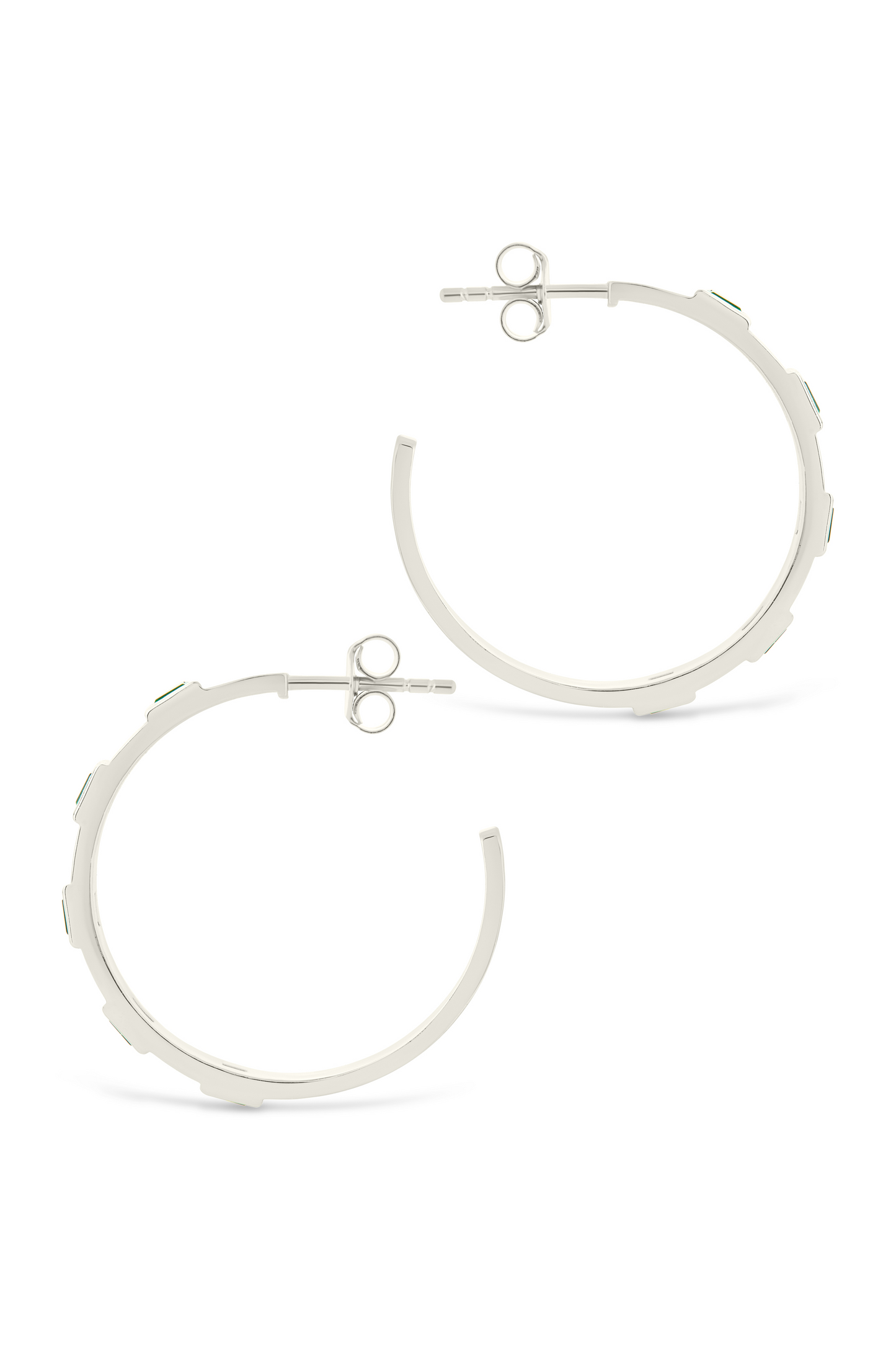 Sterling Silver Asher Flat Polished Hoops