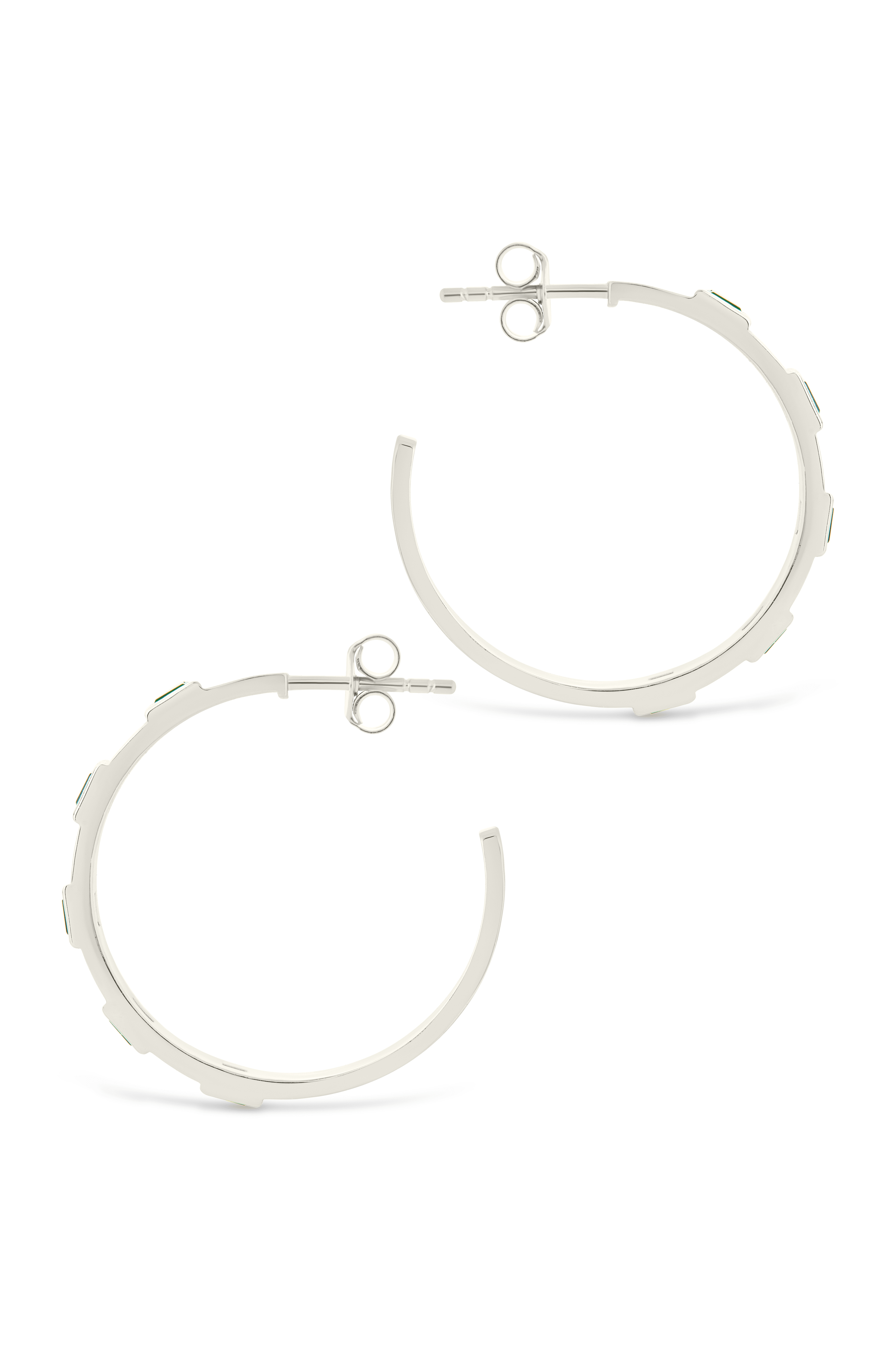 Sterling Silver Asher Flat Polished Hoops - Sterling Forever