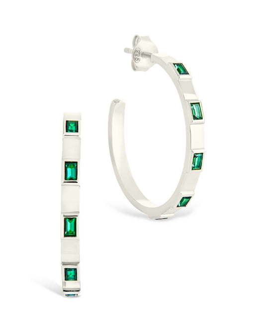 Sterling Silver Asher Flat Polished Hoops