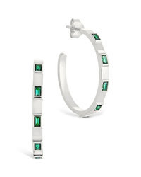 Sterling Silver Asher Flat Polished Hoops