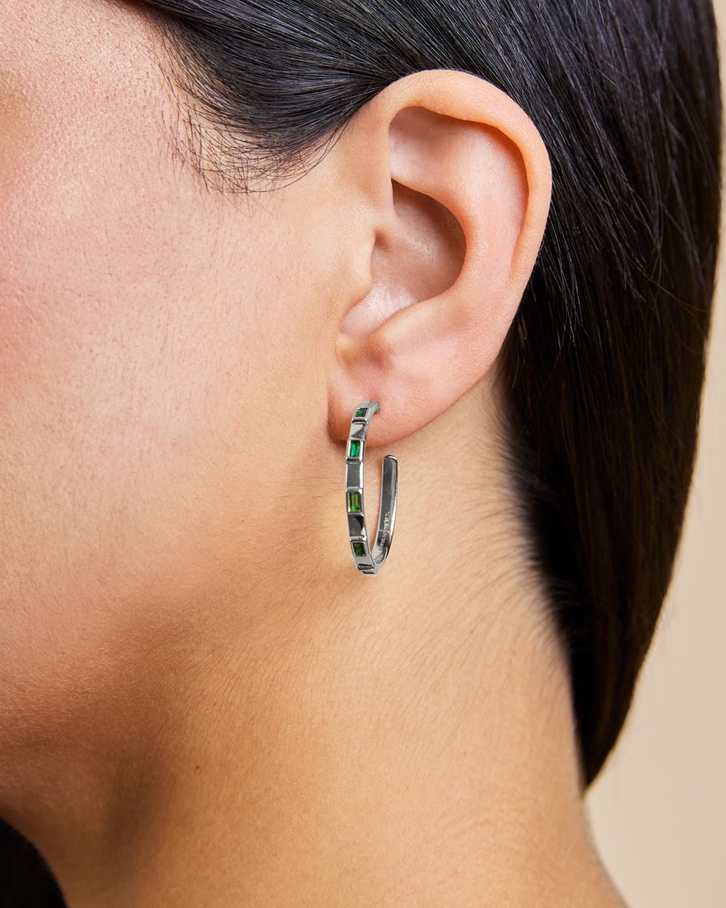 Sterling Silver Asher Flat Polished Hoops - Sterling Forever