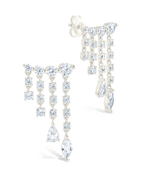 Sterling Silver Adrian CZ Waterfall Statement Studs - Sterling Forever