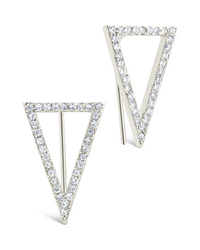 Sterling Silver Janine CZ Geometric Crawler Earrings - Sterling Forever