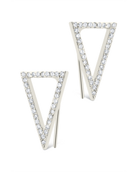 Sterling Silver Janine CZ Geometric Crawler Earrings - Sterling Forever