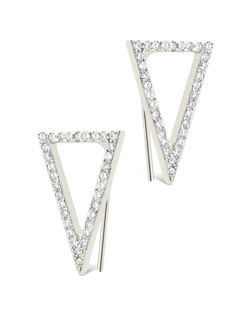 Sterling Silver Janine CZ Geometric Crawler Earrings - Sterling Forever