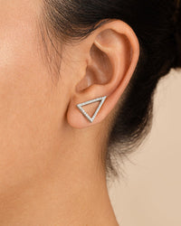 Sterling Silver Janine CZ Geometric Crawler Earrings - Sterling Forever