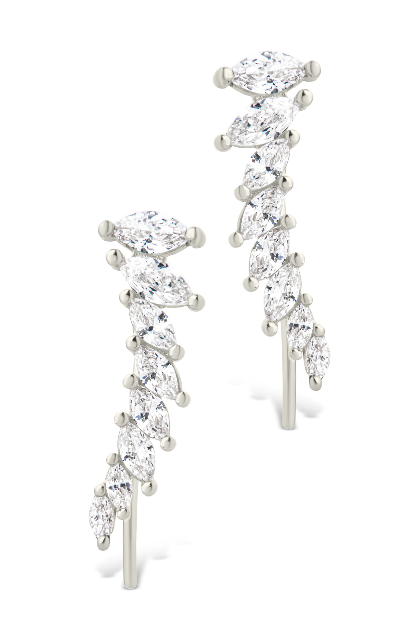 Sterling Silver Skye CZ Threader Crawler Earrings