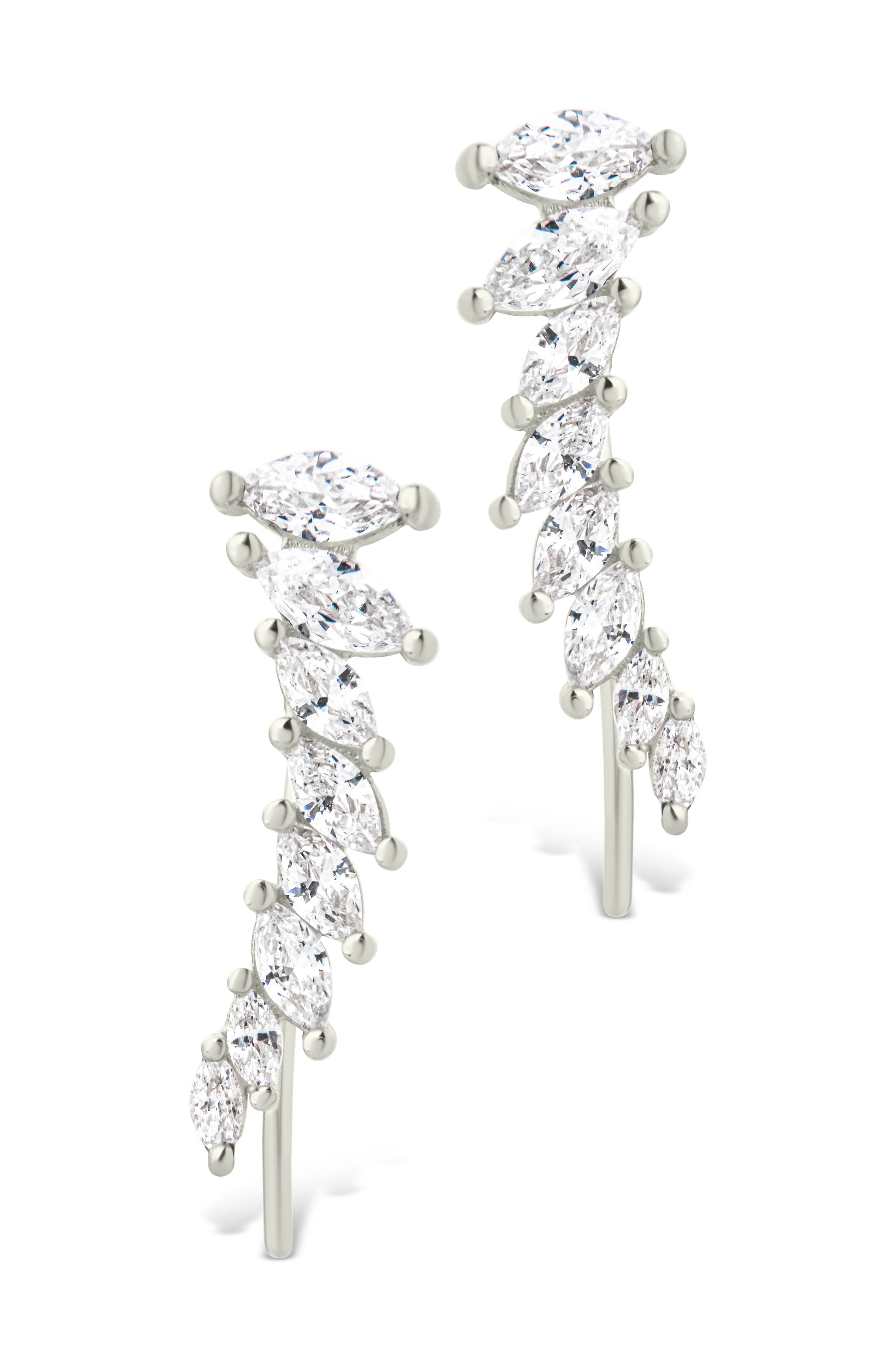 Sterling Silver Skye CZ Threader Crawler Earrings - Sterling Forever