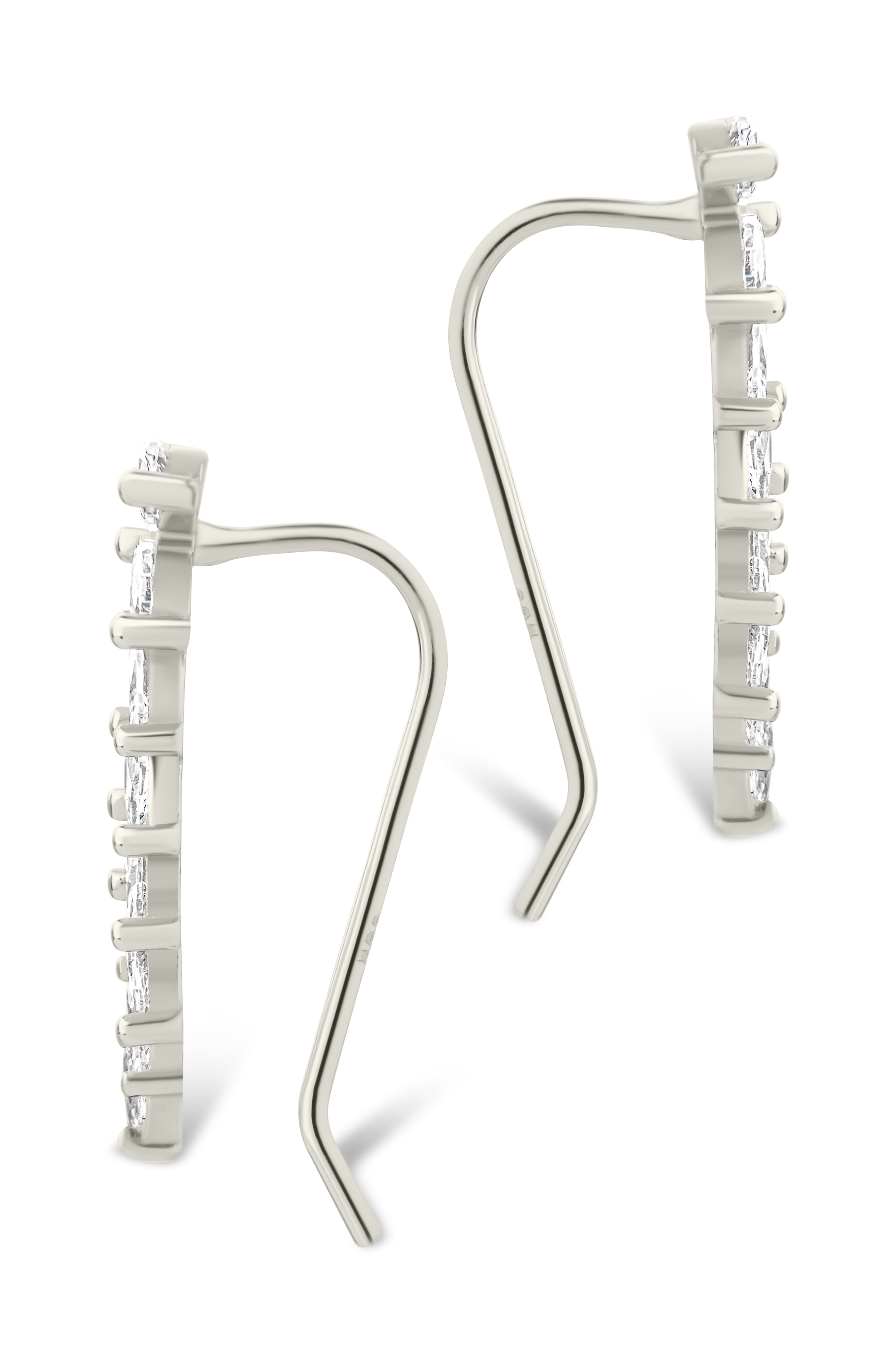 Sterling Silver Skye CZ Threader Crawler Earrings - Sterling Forever