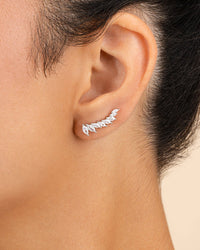 Sterling Silver Skye CZ Threader Crawler Earrings - Sterling Forever