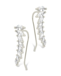 Sterling Silver Skye CZ Threader Crawler Earrings - Sterling Forever