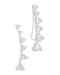 Sterling Silver Jillian CZ Heart Crawler Studs - Sterling Forever