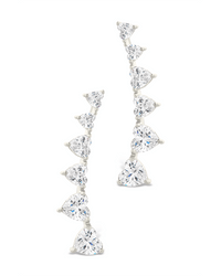 Sterling Silver Jillian CZ Heart Crawler Studs - Sterling Forever