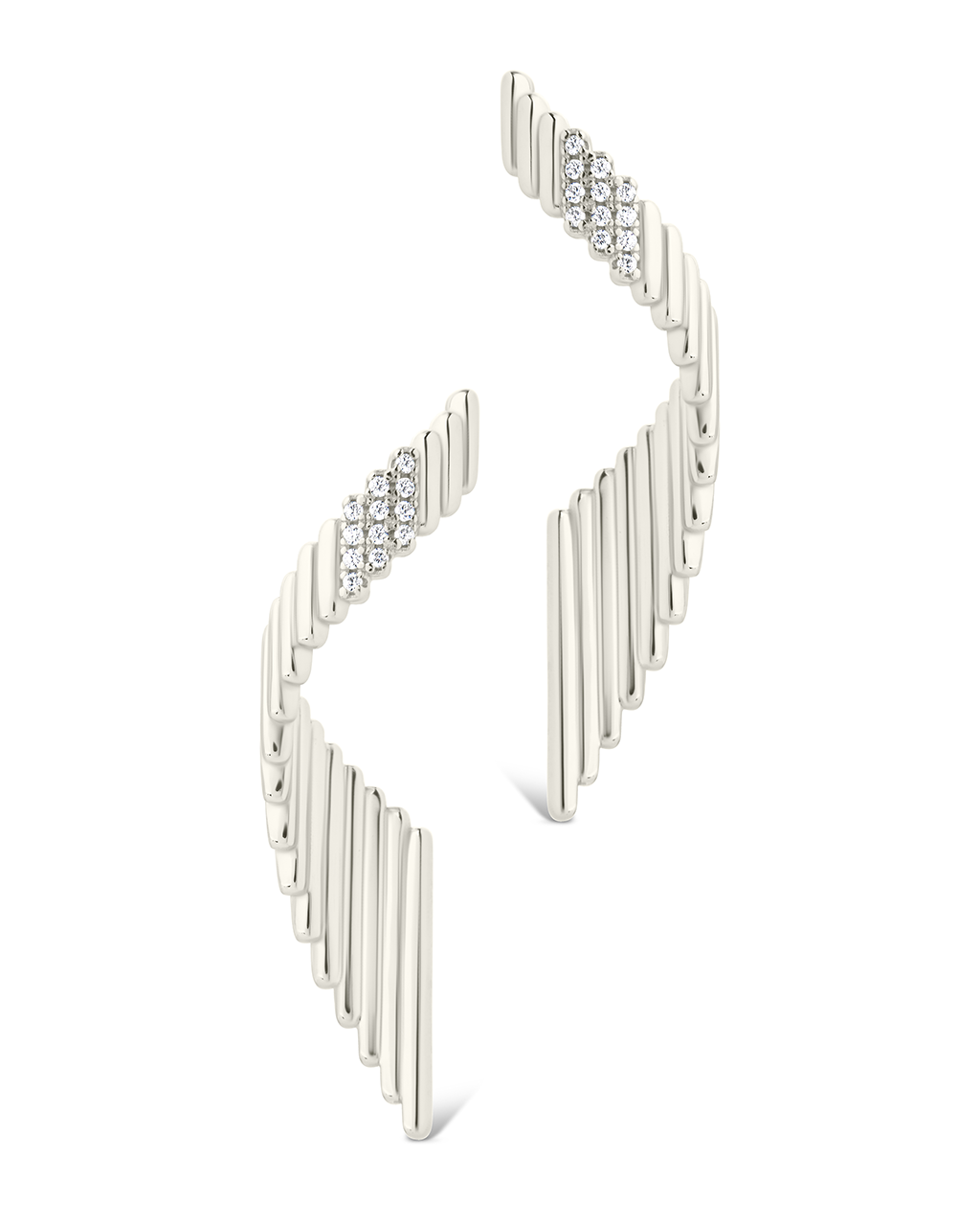 Sterling Silver Andrea CZ Stud Earrings