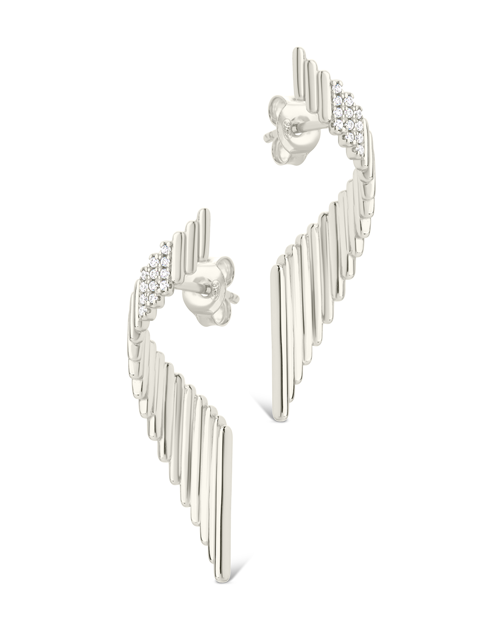 Sterling Silver Andrea CZ Stud Earrings