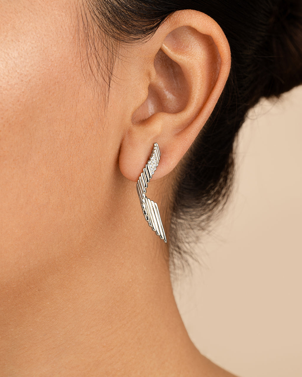 Sterling Silver Andrea CZ Stud Earrings