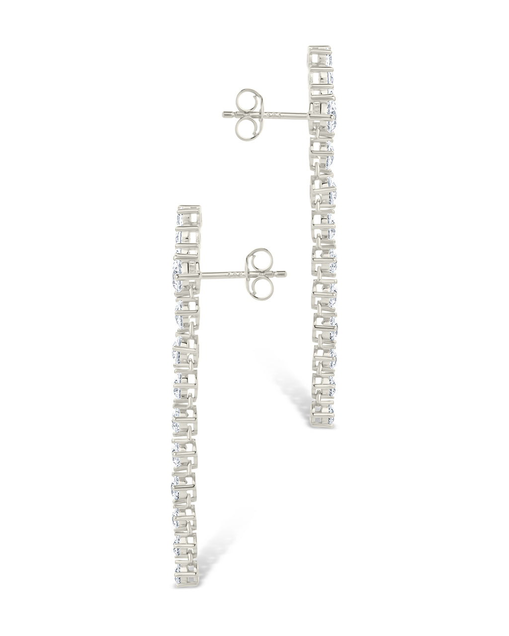 Sterling Silver Ziggy CZ Crawler Stud Earrings