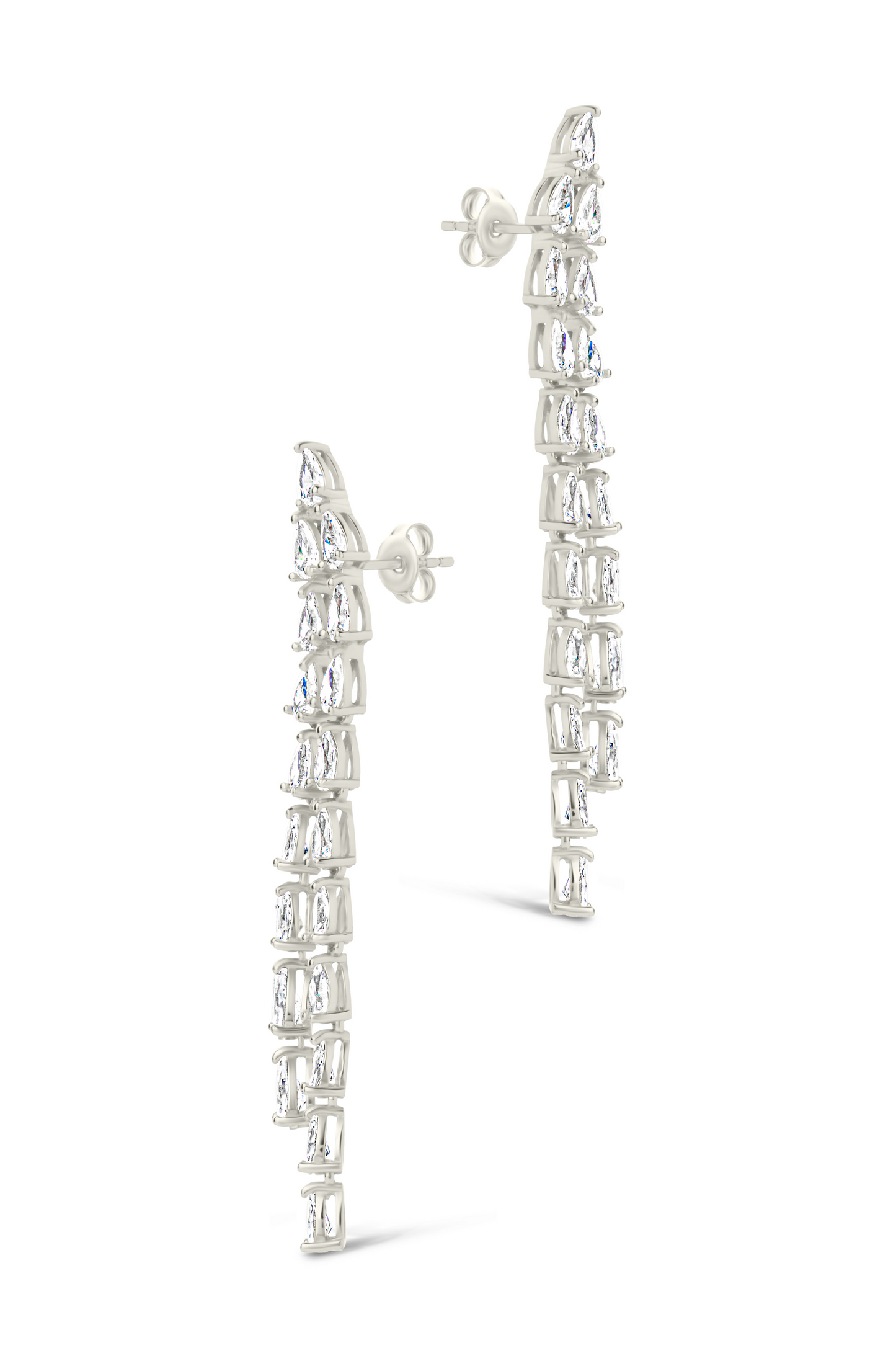 Jane CZ Layered Drop Stud Earrings