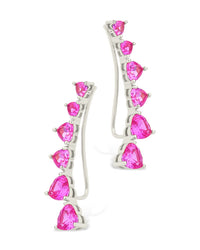 Sterling Silver Jillian CZ Heart Crawler Studs - Sterling Forever