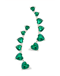 Sterling Silver Jillian CZ Heart Crawler Studs - Sterling Forever