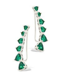 Sterling Silver Jillian CZ Heart Crawler Studs - Sterling Forever