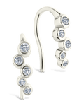 Sterling Silver Talia CZ Bezel Crawler Earrings - Sterling Forever