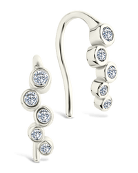 Sterling Silver Talia CZ Bezel Crawler Earrings - Sterling Forever
