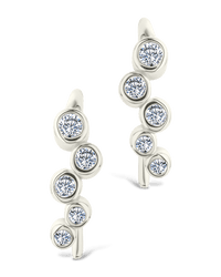 Sterling Silver Talia CZ Bezel Crawler Earrings - Sterling Forever