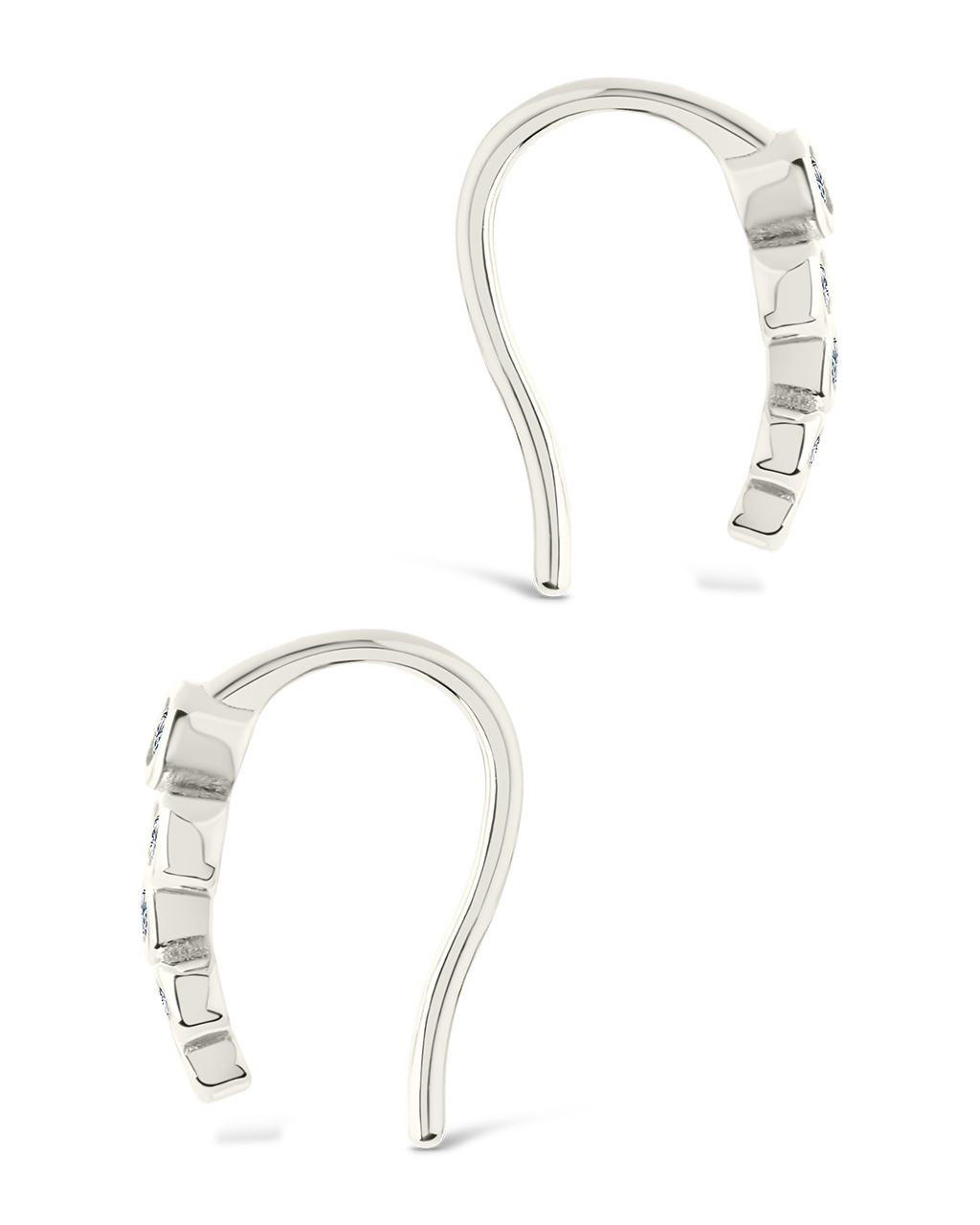 Sterling Silver Talia CZ Bezel Crawler Earrings