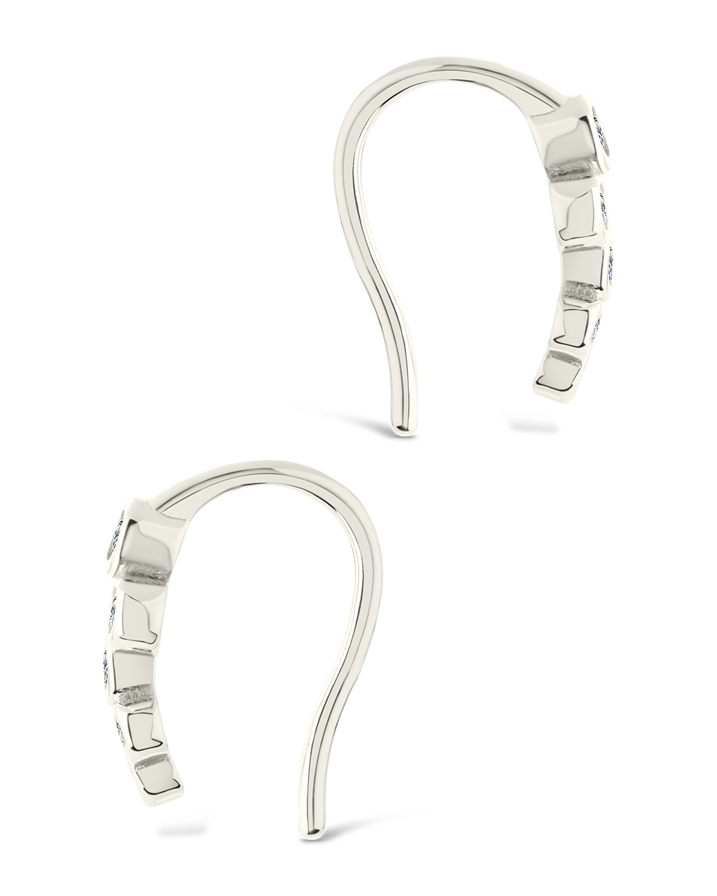 Sterling Silver Talia CZ Bezel Crawler Earrings - Sterling Forever