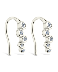 Sterling Silver Talia CZ Bezel Crawler Earrings - Sterling Forever