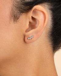 Sterling Silver Talia CZ Bezel Crawler Earrings - Sterling Forever