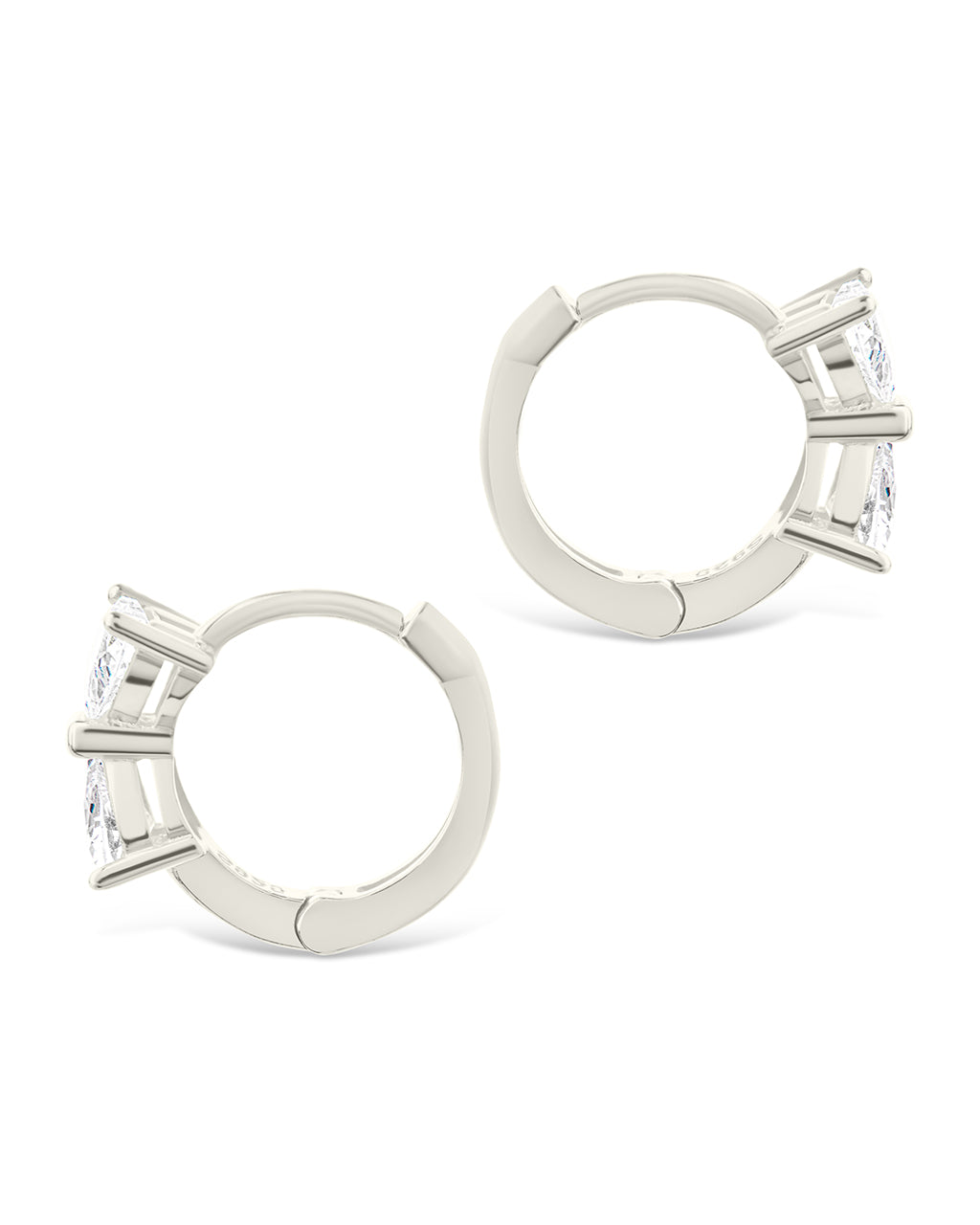Sterling Silver Ravenna CZ Micro Hoop Earrings