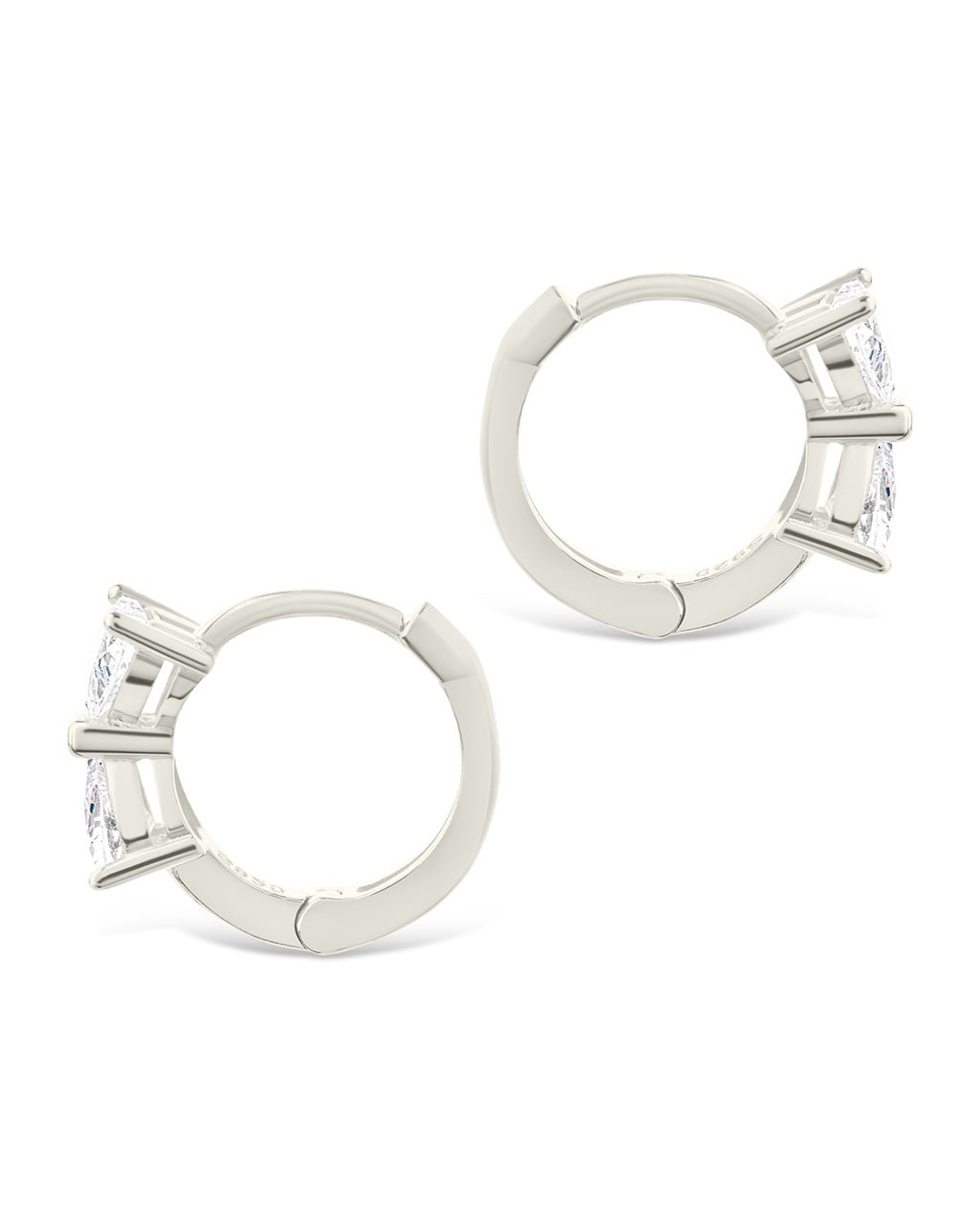 Sterling Silver Ravenna CZ Micro Hoop Earrings - Sterling Forever