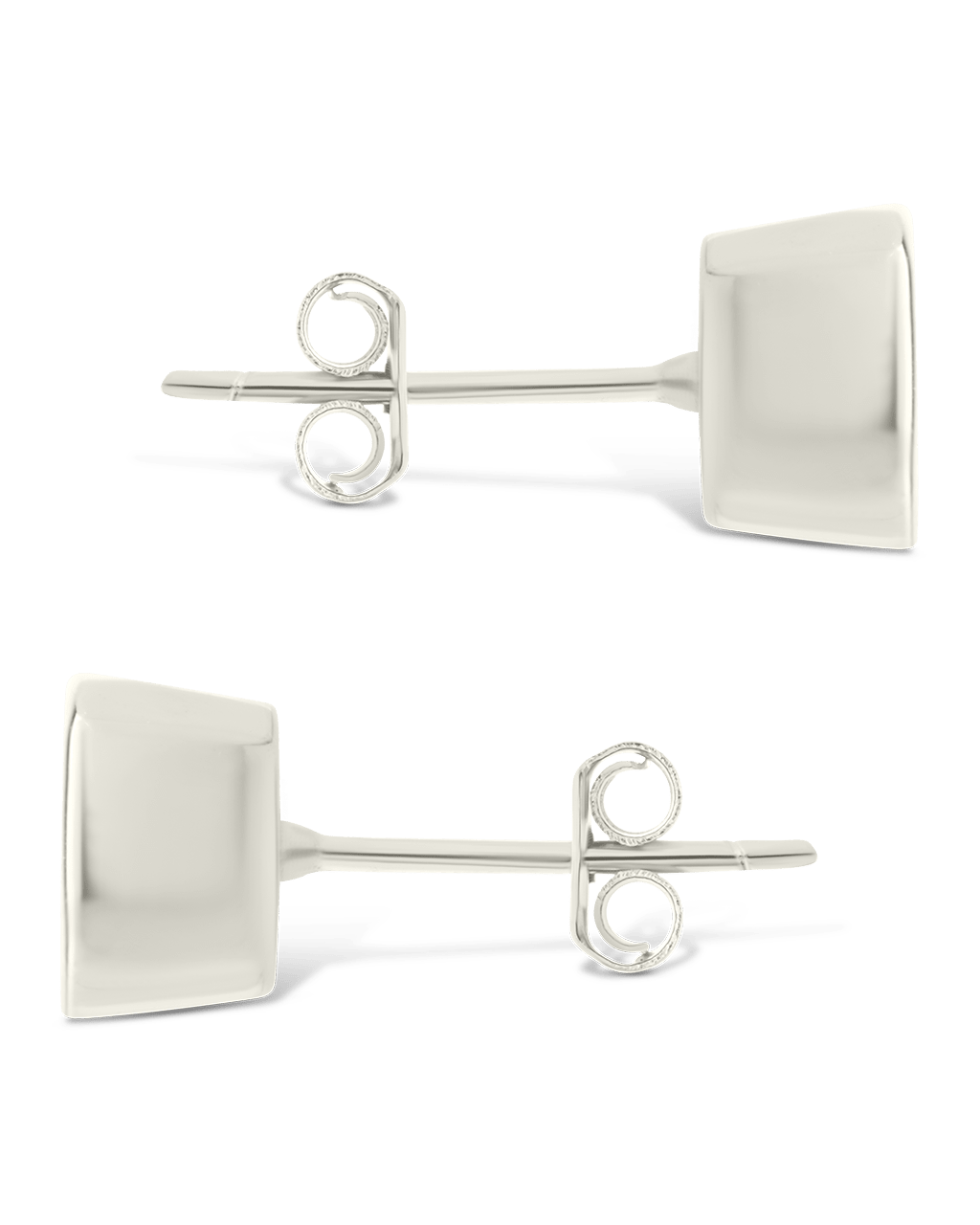 Sterling Silver Asscher Cut Bezel Set Stud Earrings - Sterling Forever