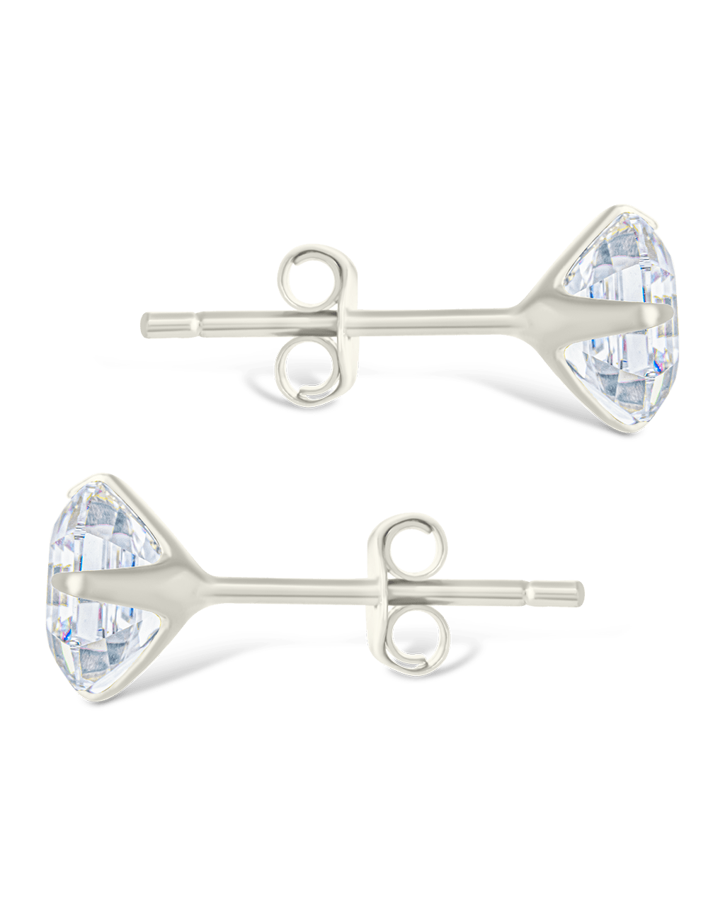 Sterling Silver Asscher Cut Prong Set Stud Earrings - Sterling Forever