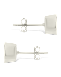 Sterling Silver Cushion Cut Bezel Set Stud Earrings - Sterling Forever