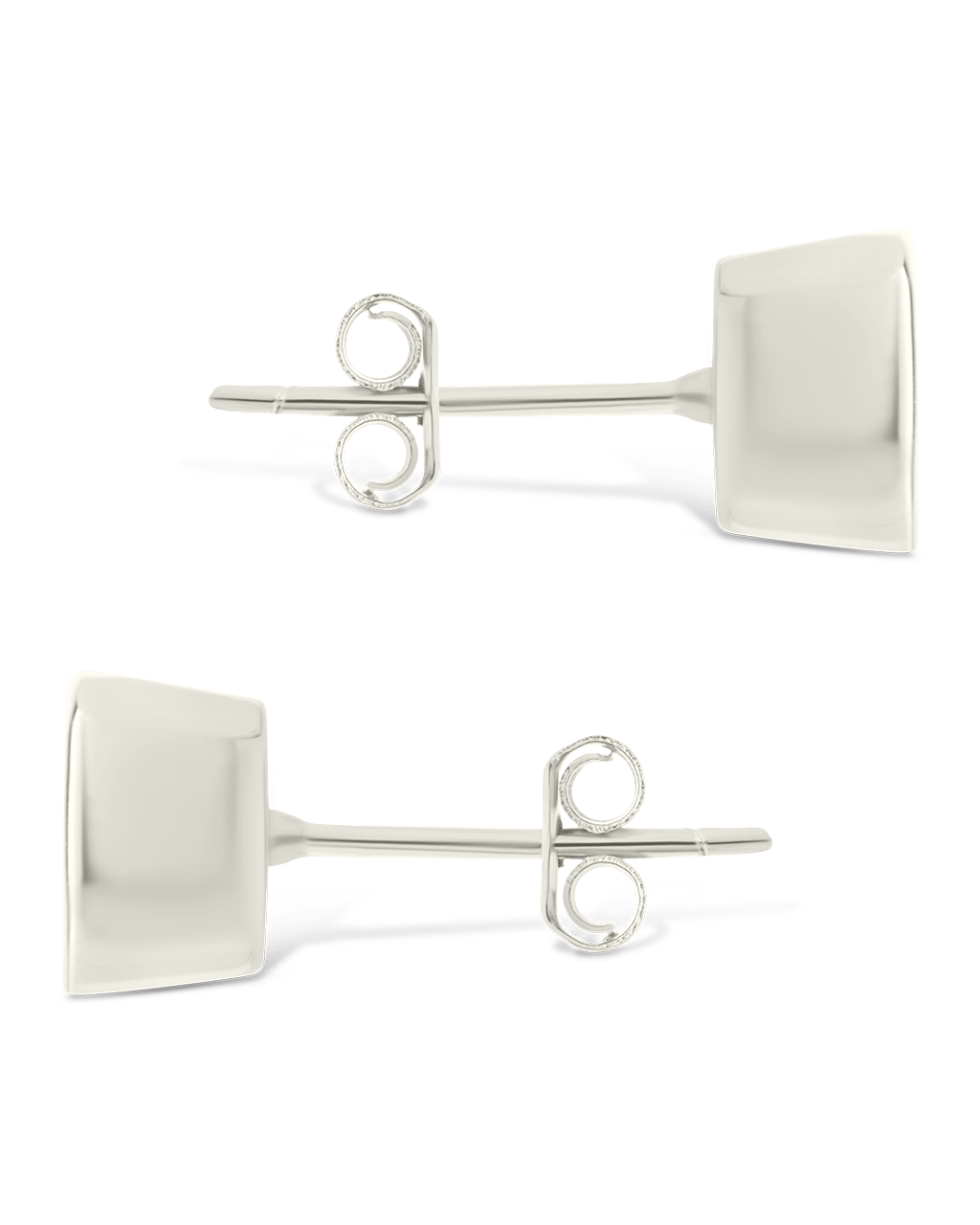 Sterling Silver Cushion Cut Bezel Set Stud Earrings - Sterling Forever